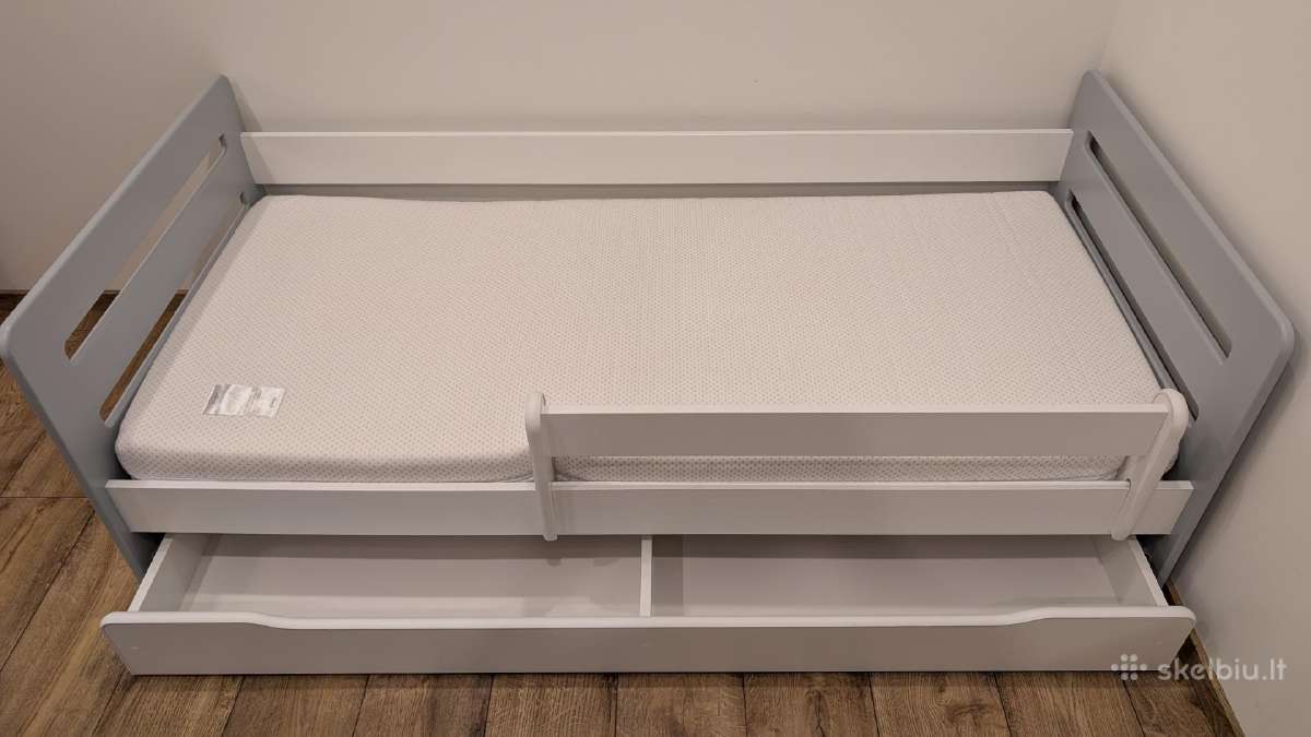 Vaikiška lova su stalčiumi 180x80 su čiužiniu - nuotraukos Nr. 2