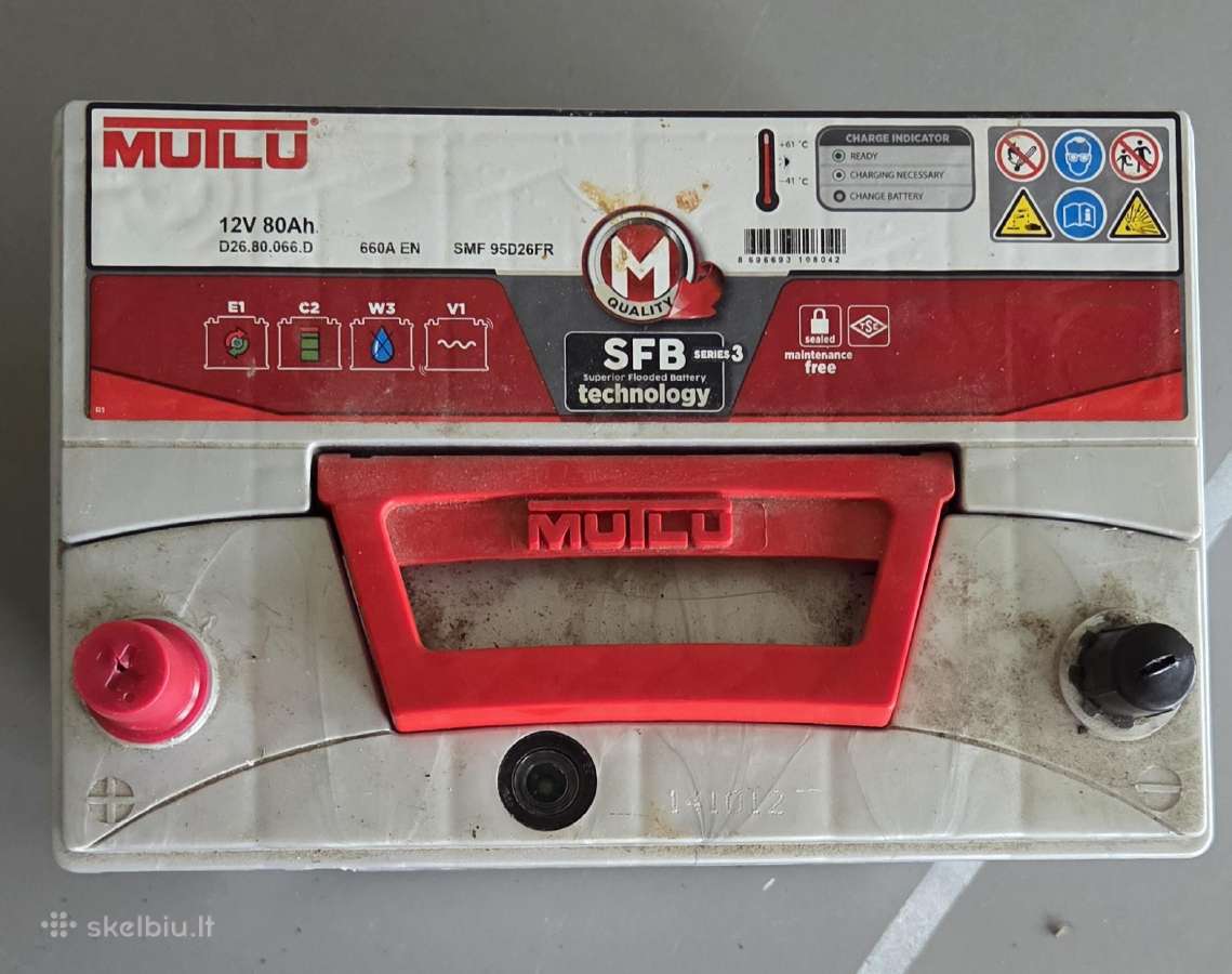 Mutlu akum 12v, 80ah, 660a startine, kaip naujas - nuotraukos Nr. 2