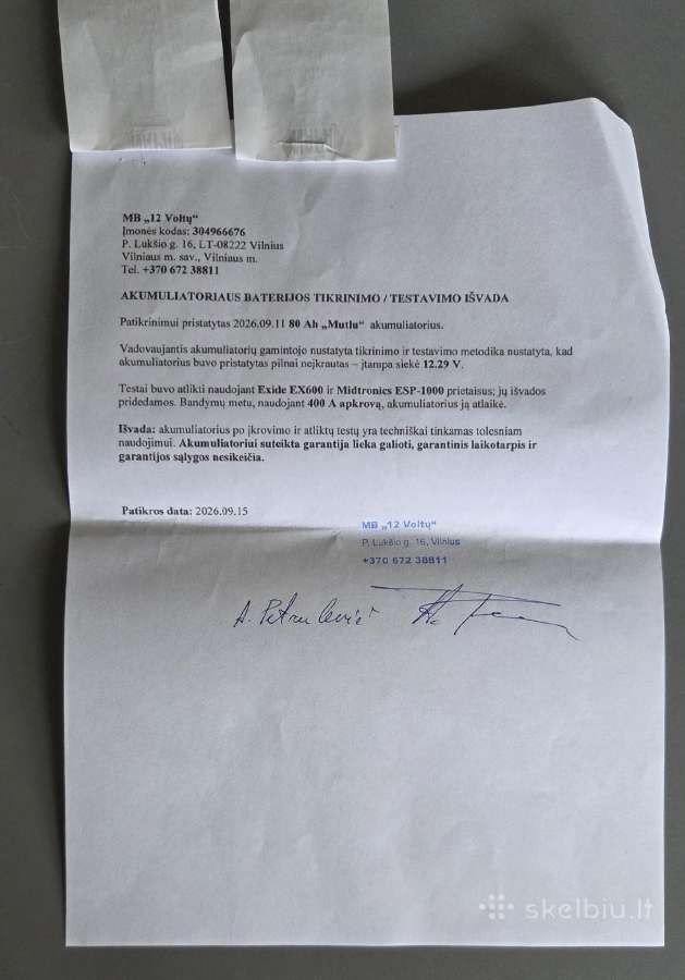 Mutlu akum 12v, 80ah, 660a startine, kaip naujas - nuotraukos Nr. 4