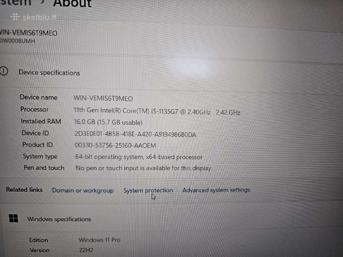 Lenovo Thinkpad T14 Gen2 I5 16gb 256ssd 14 Fhd ips - nuotraukos Nr. 11