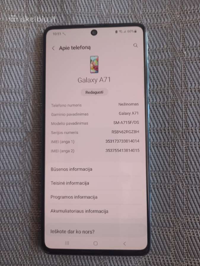 Samsung a 71 128gb - nuotraukos Nr. 5