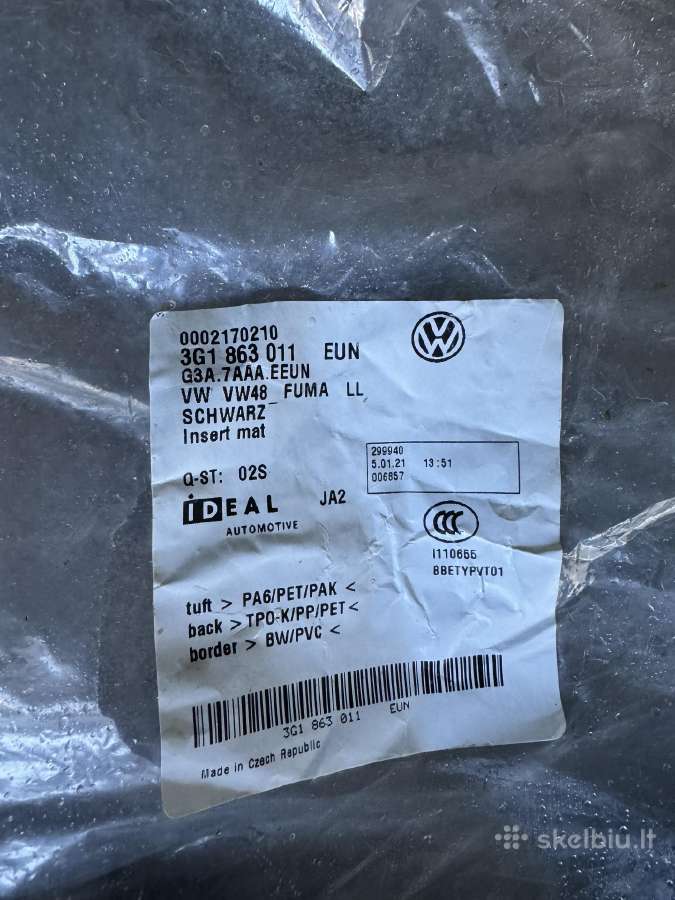 VW passat guminiai kilimėliai - nuotraukos Nr. 5