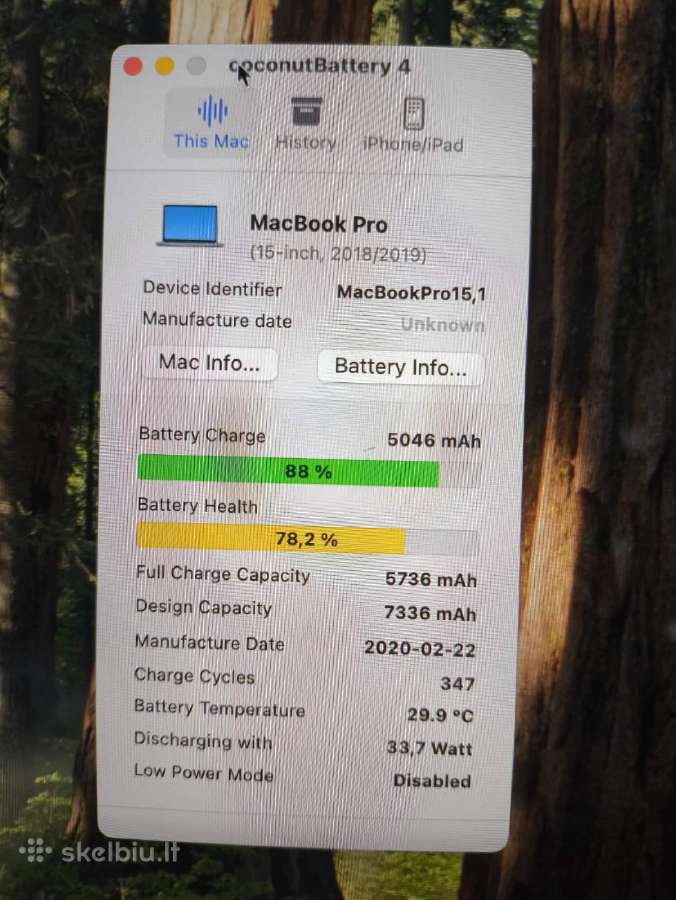 15.4 2880*1800 16gb 500gb Radeon Pro 560x 22% - nuotraukos Nr. 9