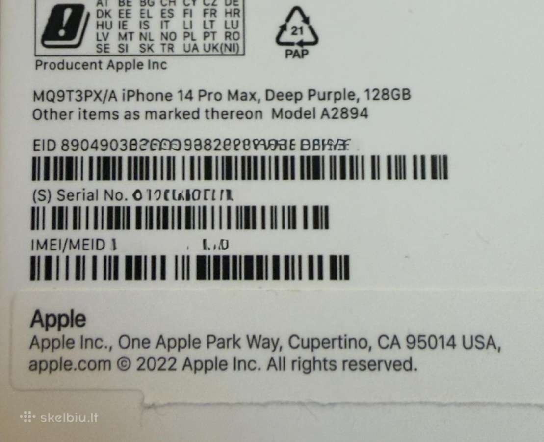 iPhone 14 Pro Max Deep Purple 128gb - nuotraukos Nr. 3