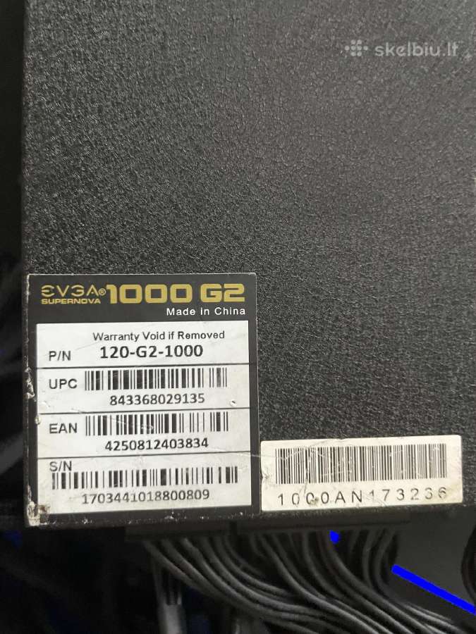 Evga Supernova 1000 G2 maitinimo blokas (Psu). - nuotraukos Nr. 5