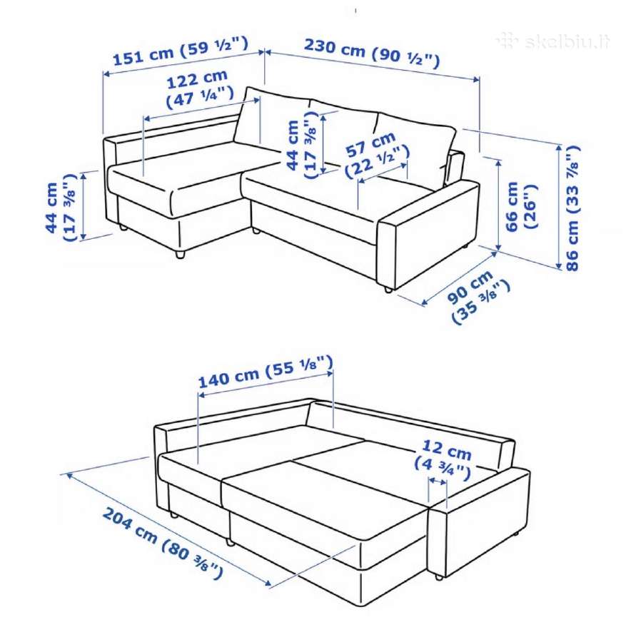 Friheten kampinė sofa-lova su krėslais - nuotraukos Nr. 3