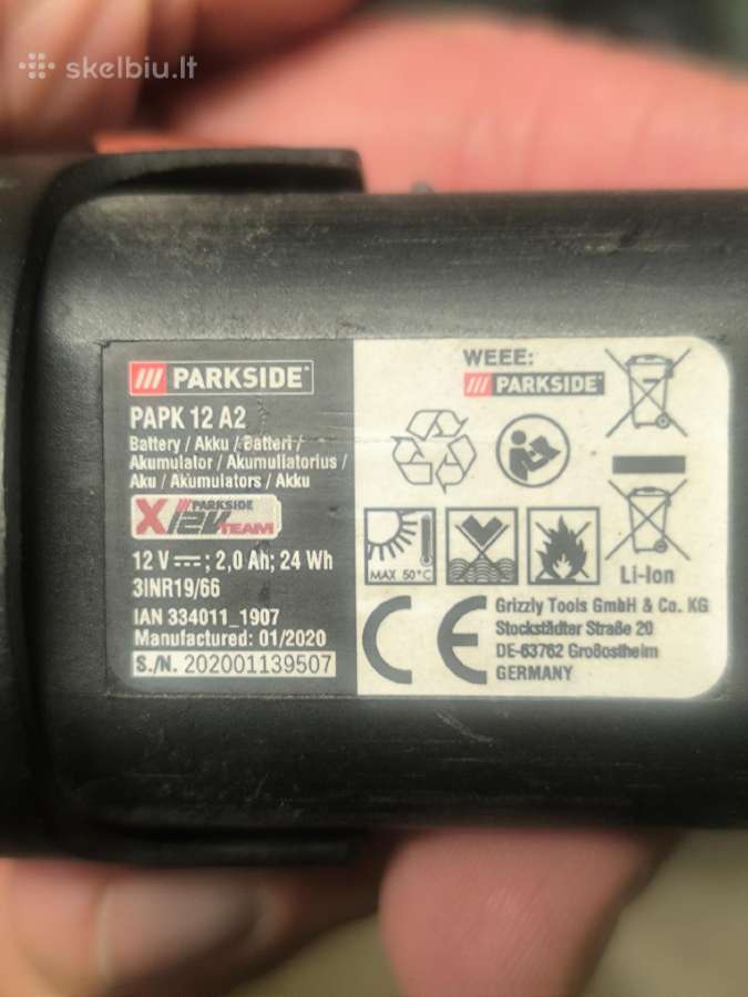 Akumuliatorinis suktukas Parksaid Pbsa12d2 - nuotraukos Nr. 4