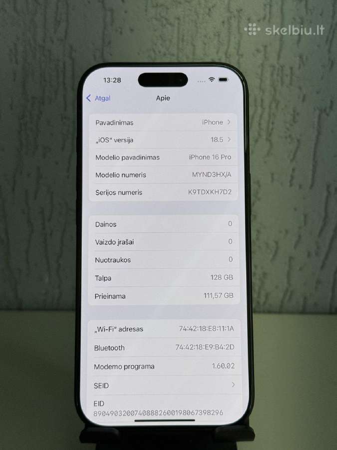 iPhone 16 pro 128gb - nuotraukos Nr. 2