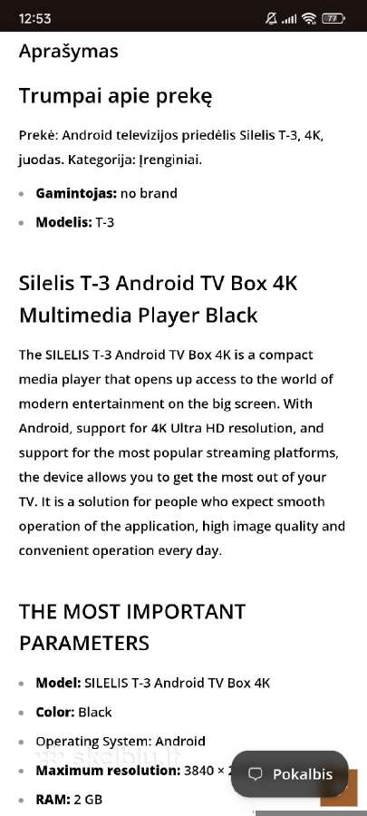Android TV priedėlis Silelis T-3 (4k) - nuotraukos Nr. 6