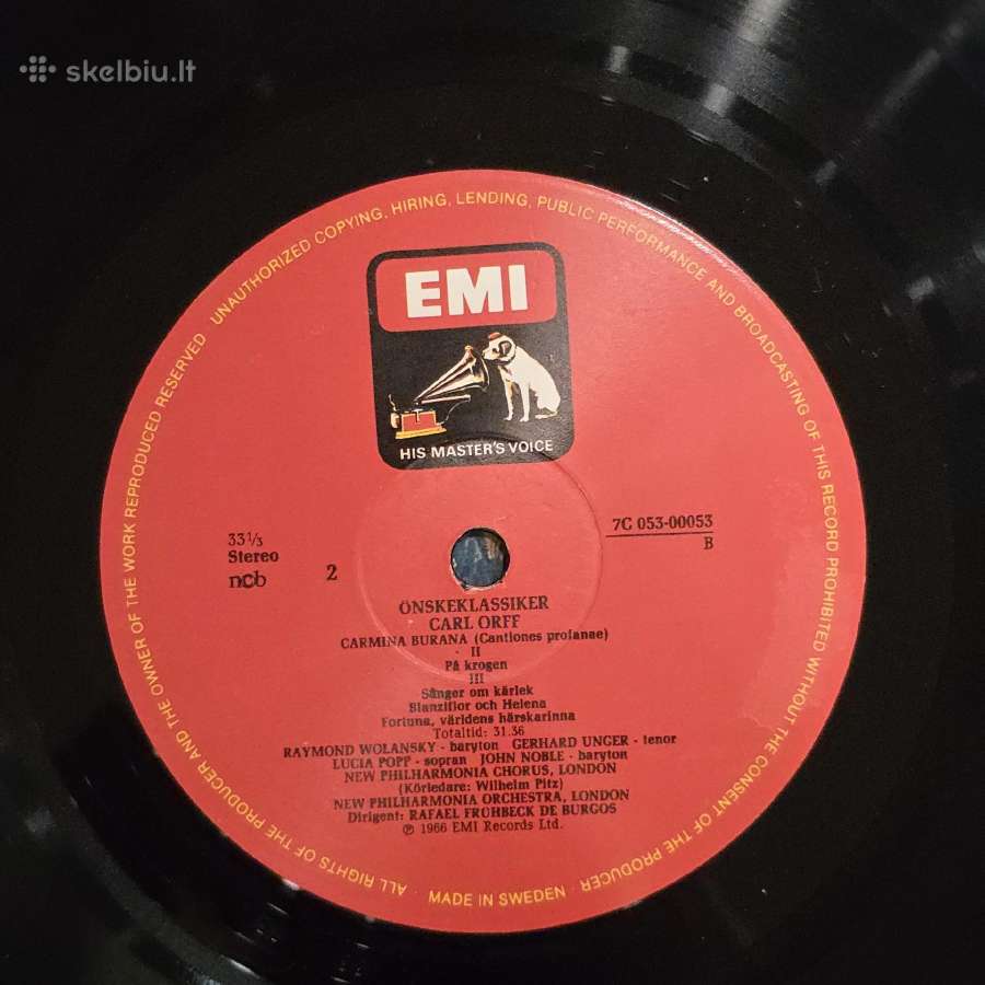 Carl Orff Carmina Burana Lp - nuotraukos Nr. 7