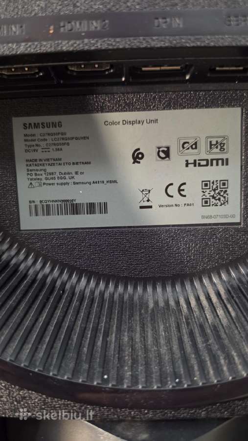 Žaidimų monitorius Samsung C27rg50fqu 27" Curved - nuotraukos Nr. 2