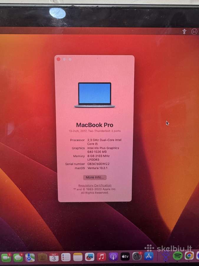 MacBook pro 13 2017 - nuotraukos Nr. 2