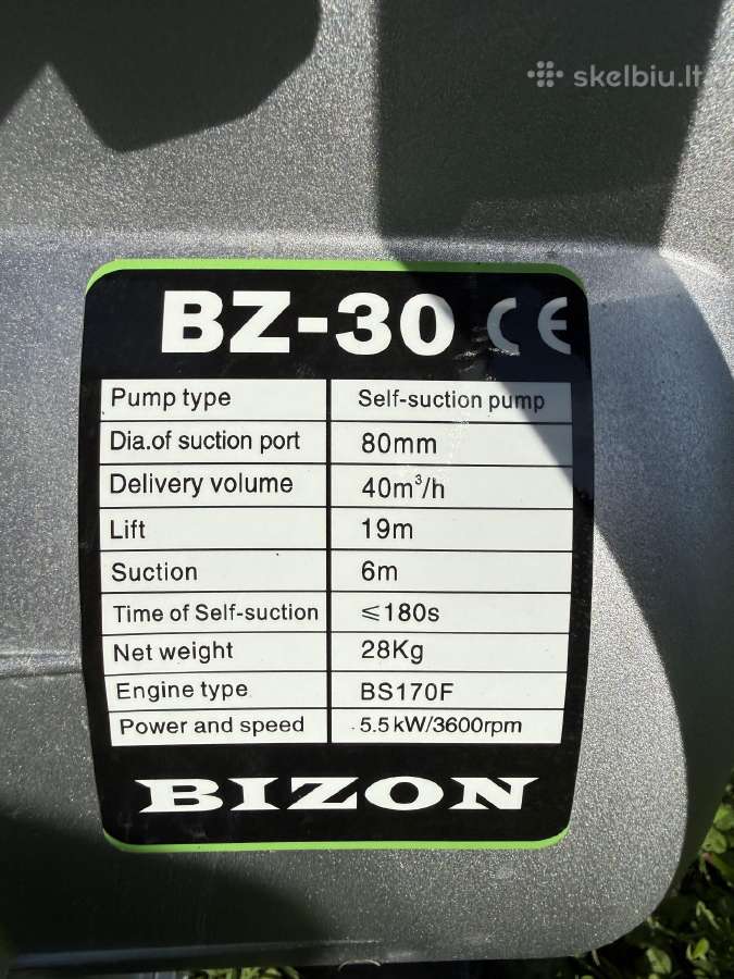 Bizon Bz-30 Benzininis vandens siurblys - nuotraukos Nr. 3
