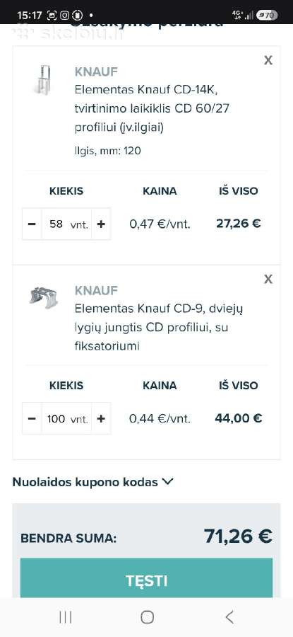 Knauf CD profilių laikikliai - nuotraukos Nr. 5