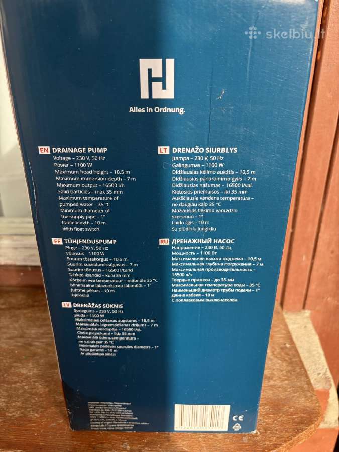 Drenažinis siurblys Haushalt Dpd-1100ss, 1100 W - nuotraukos Nr. 3