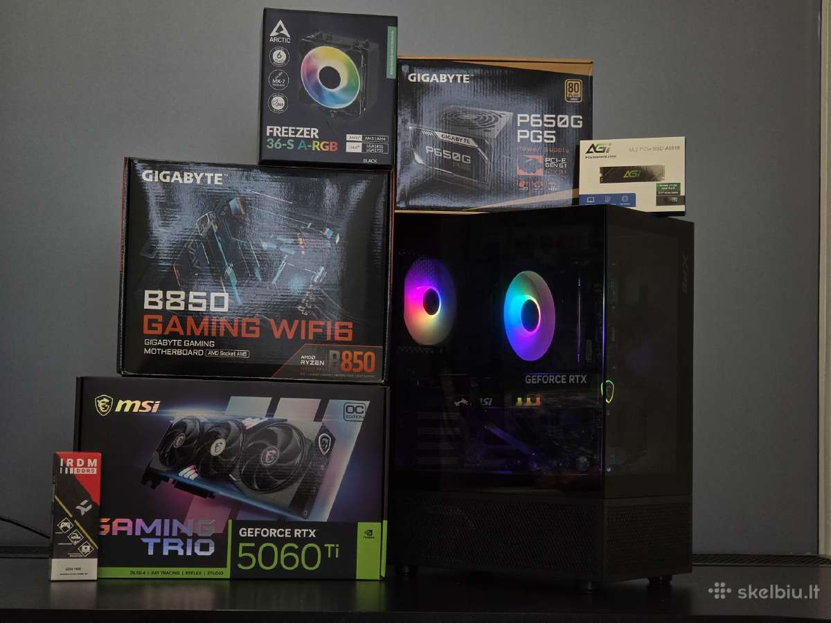 Ryzen 7 7800x3d kompiuteris su Rtx 5060 Ti, 16gb - nuotraukos Nr. 10