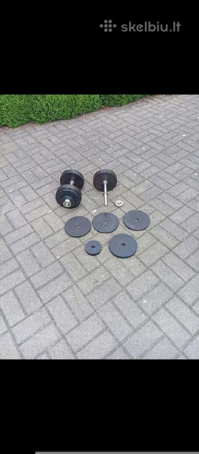 29+29kg.metaliniai keičiamo svorio geri hanteliai - nuotraukos Nr. 2
