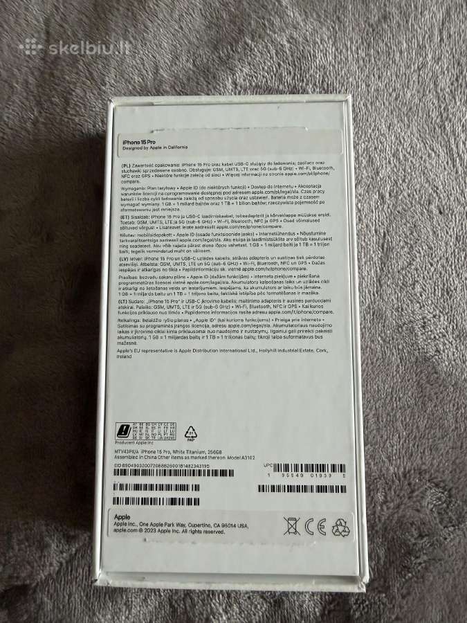 Parduodu iPhone 15 Pro, 256 GB, White Titanium - nuotraukos Nr. 3