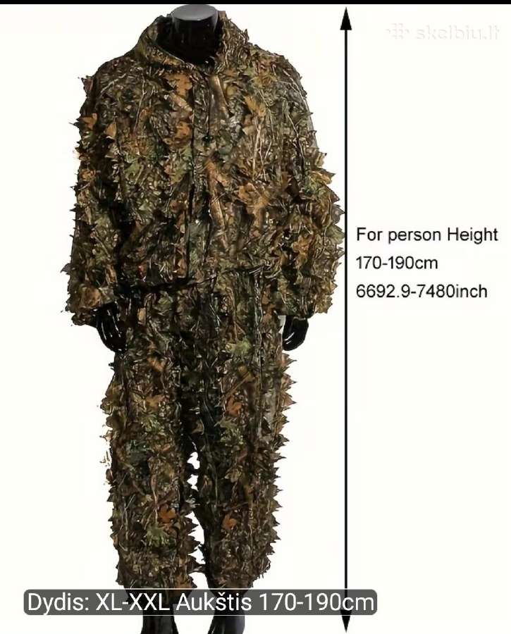3D Ghillie maskuojantis kostiumas (5 dalių) - nuotraukos Nr. 2