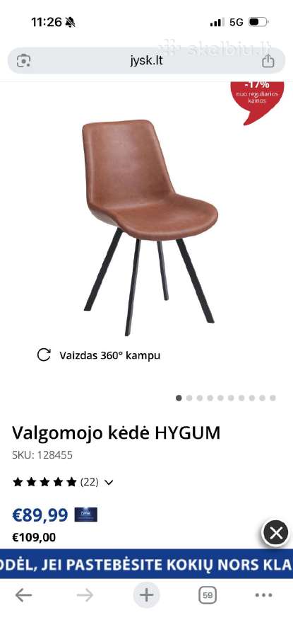 Valgomojo kėdė - nuotraukos Nr. 2