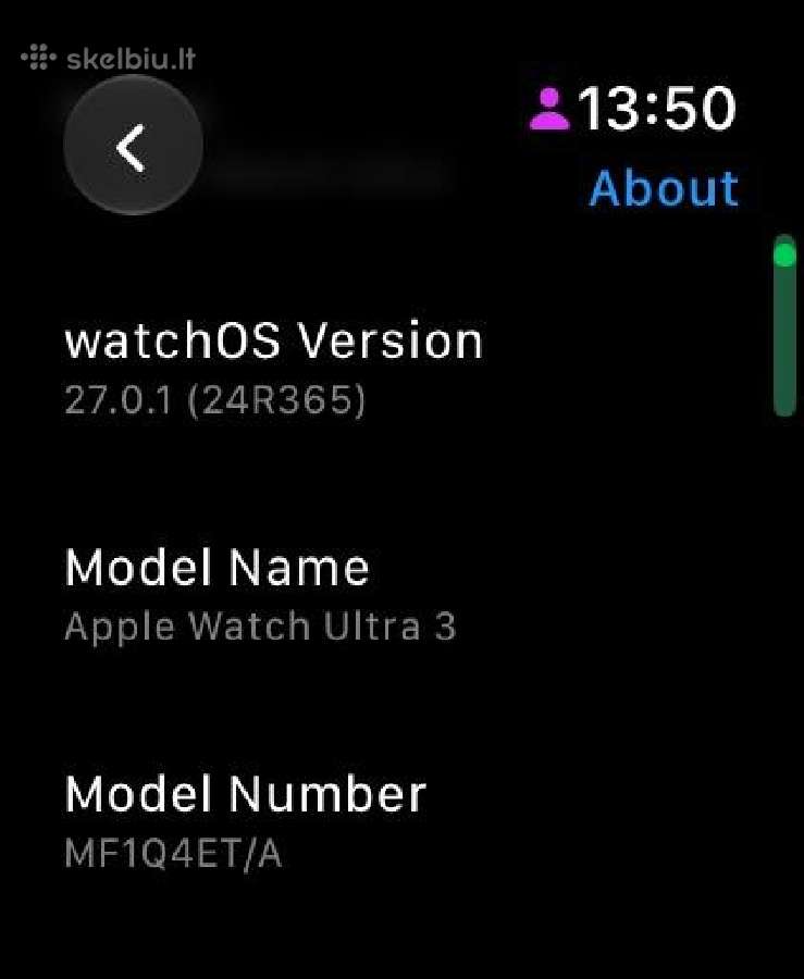 Apple Watch Ultra 3 GPS + Cellular 49mm Black - nuotraukos Nr. 4