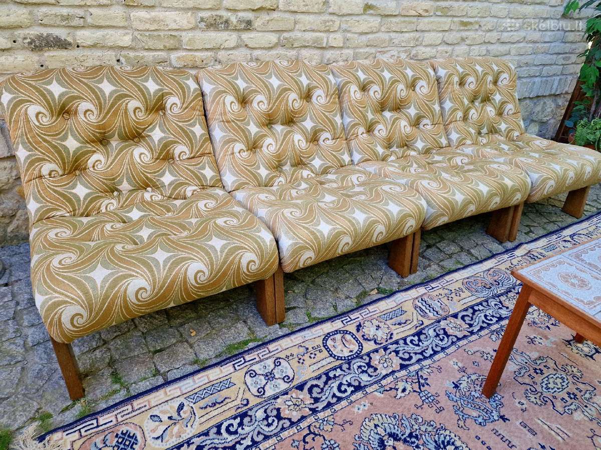 Vintažiniai mid century moduliniai foteliai/sofa - nuotraukos Nr. 35