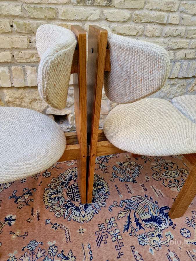 Vintažinės mid century ąžuolo masyvo kėdės - nuotraukos Nr. 5