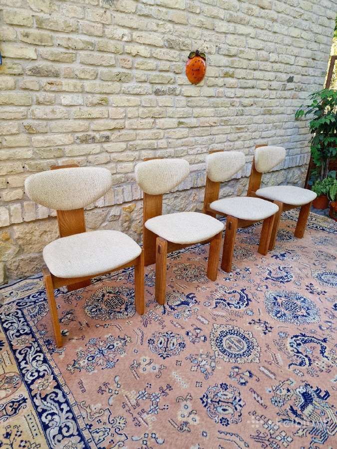 Vintažinės mid century ąžuolo masyvo kėdės - nuotraukos Nr. 16