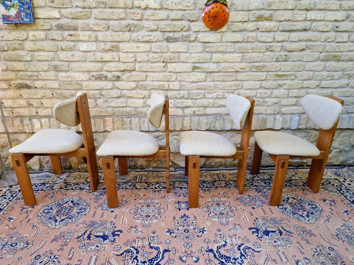 Vintažinės mid century ąžuolo masyvo kėdės - nuotraukos Nr. 17