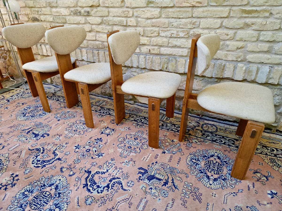 Vintažinės mid century ąžuolo masyvo kėdės - nuotraukos Nr. 18