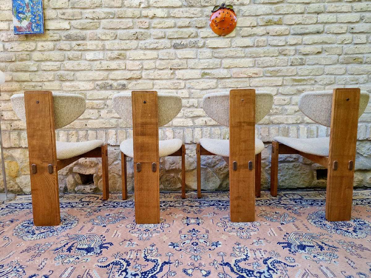 Vintažinės mid century ąžuolo masyvo kėdės - nuotraukos Nr. 19