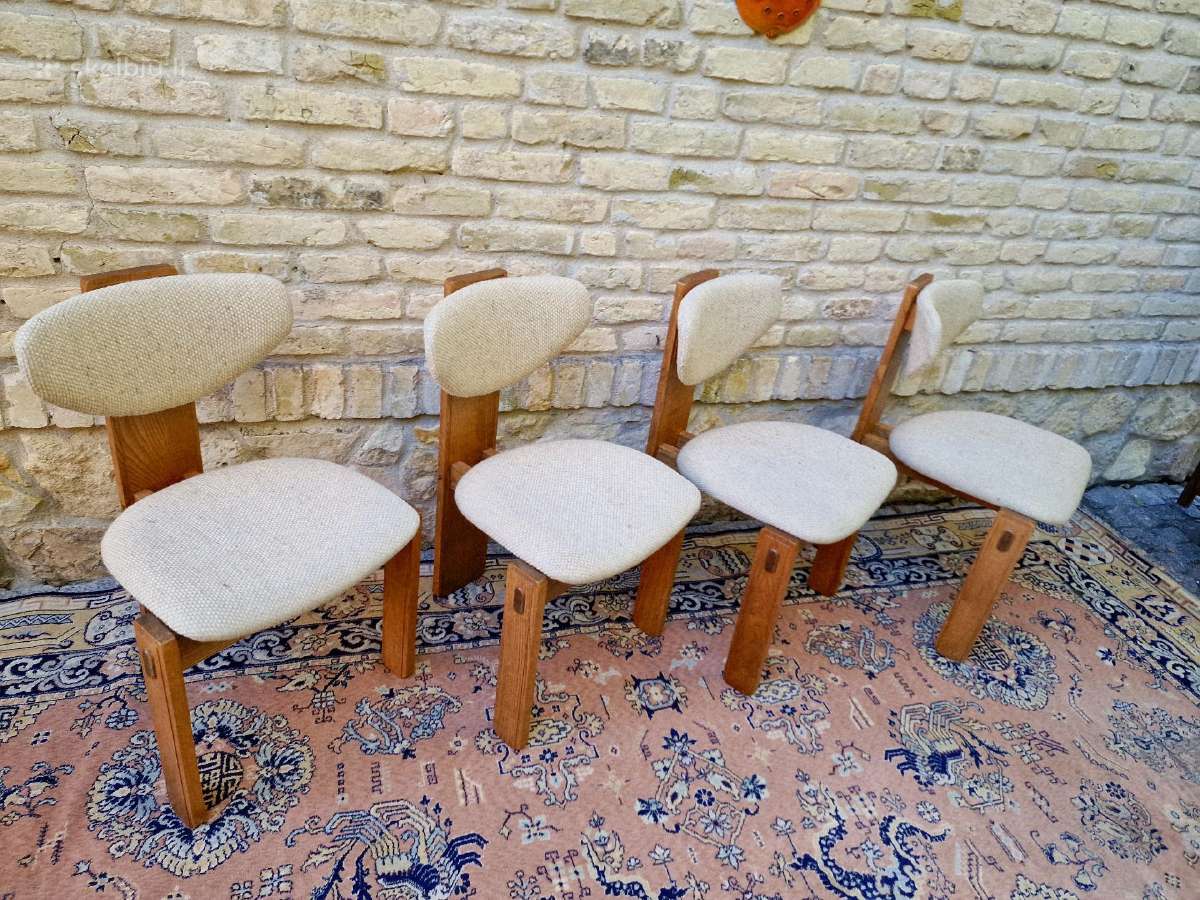 Vintažinės mid century ąžuolo masyvo kėdės - nuotraukos Nr. 20