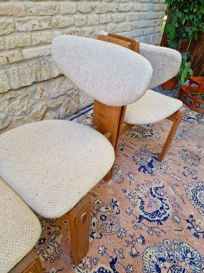 Vintažinės mid century ąžuolo masyvo kėdės - nuotraukos Nr. 21