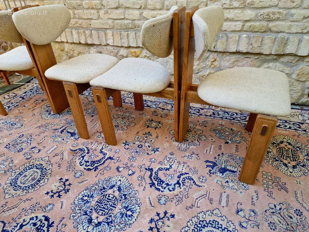Vintažinės mid century ąžuolo masyvo kėdės - nuotraukos Nr. 23