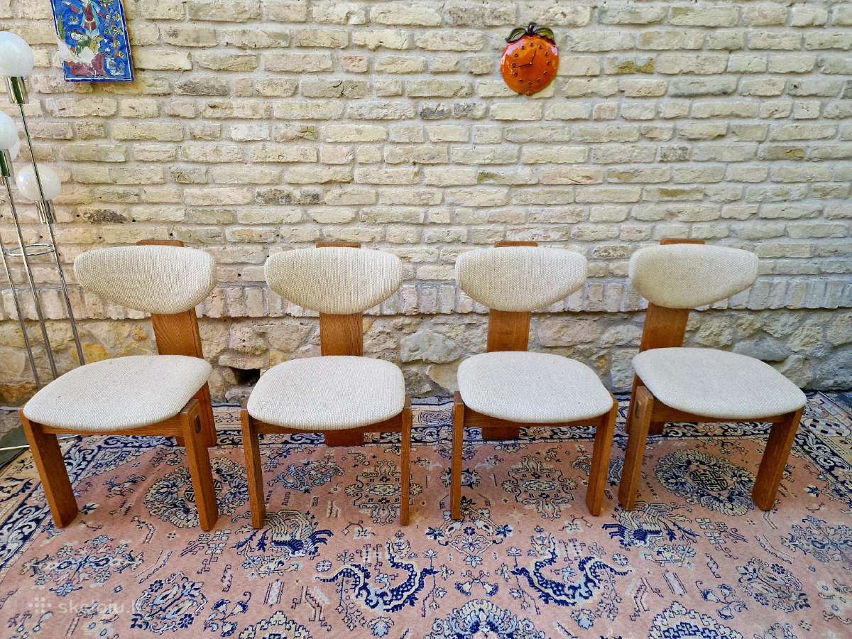 Vintažinės mid century ąžuolo masyvo kėdės - nuotraukos Nr. 27