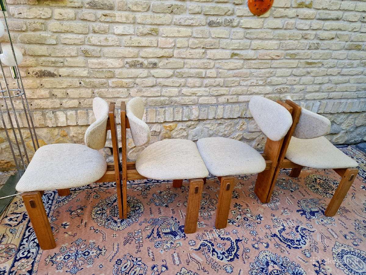 Vintažinės mid century ąžuolo masyvo kėdės - nuotraukos Nr. 31