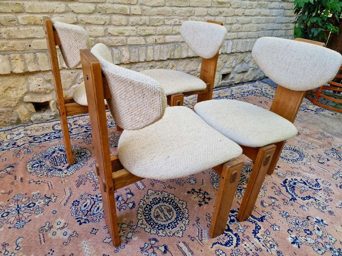 Vintažinės mid century ąžuolo masyvo kėdės - nuotraukos Nr. 32