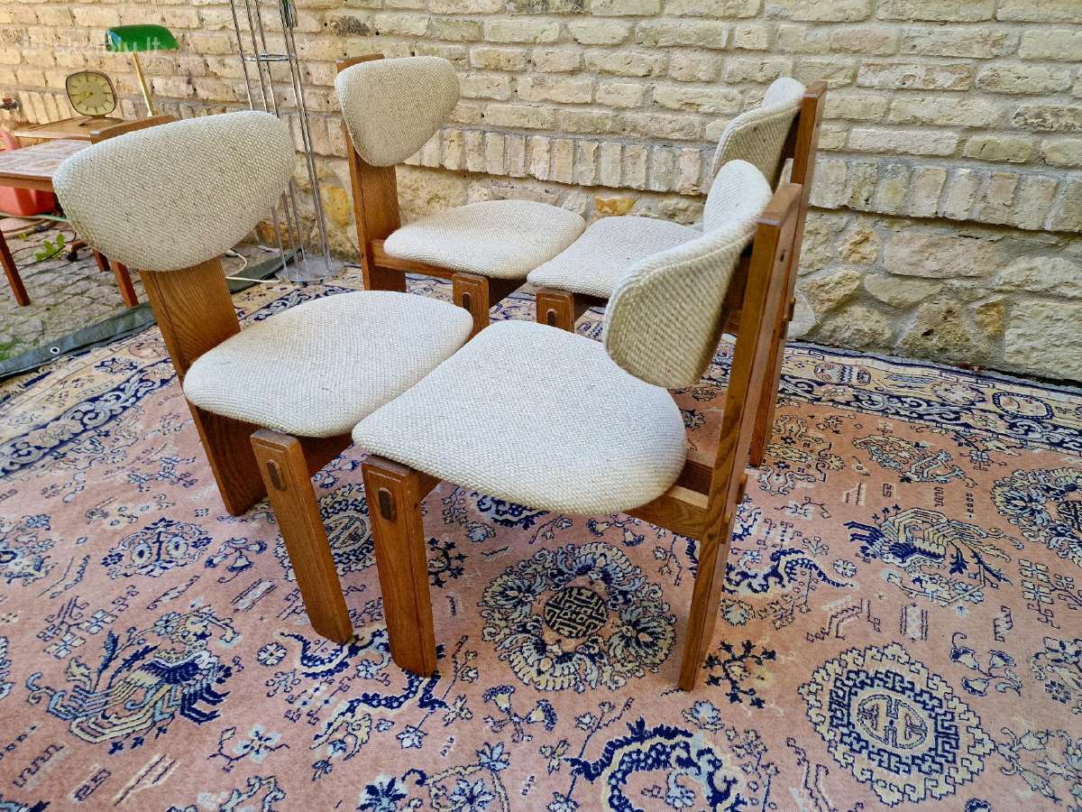 Vintažinės mid century ąžuolo masyvo kėdės - nuotraukos Nr. 33