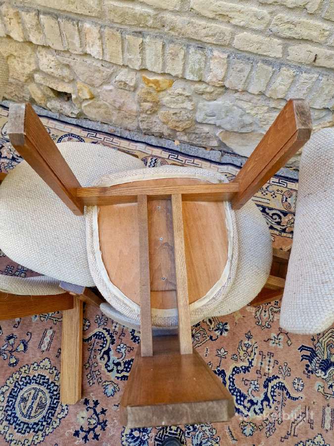 Vintažinės mid century ąžuolo masyvo kėdės - nuotraukos Nr. 34