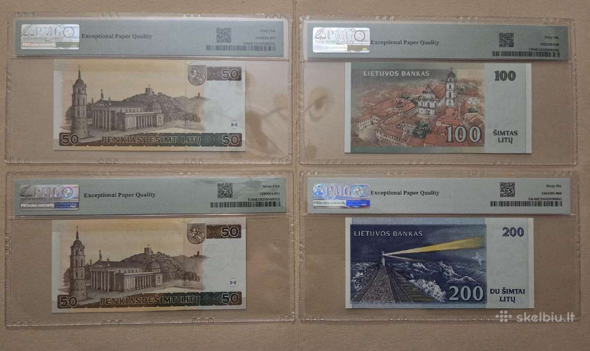 4 Skirtingi Lietuviški Litų Banknotai. - nuotraukos Nr. 2