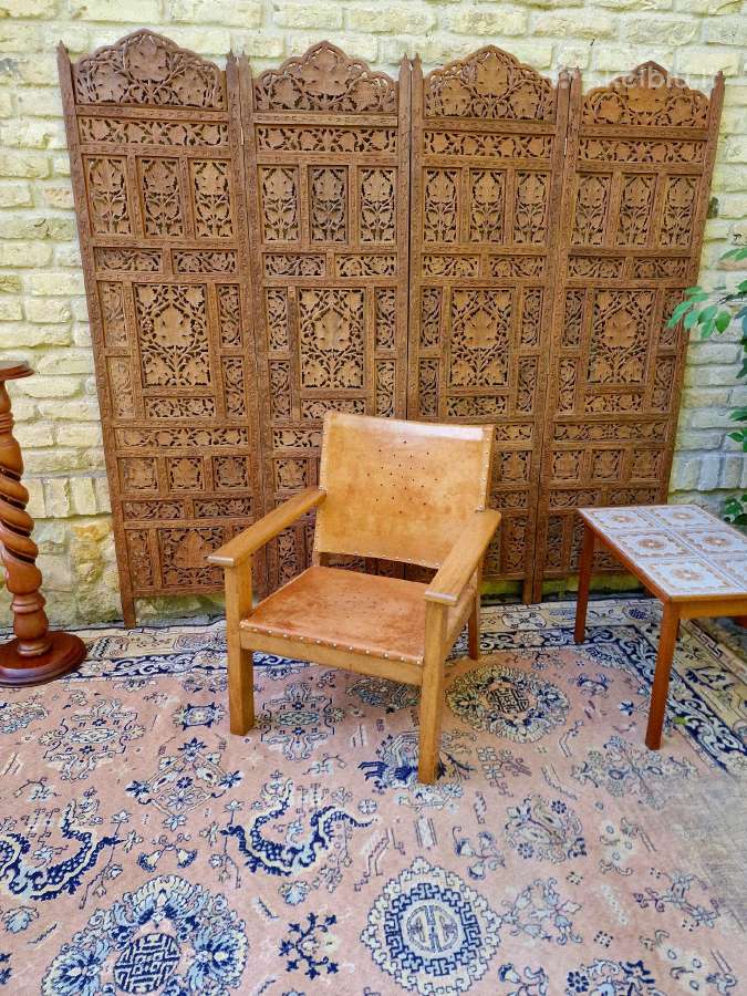 Vintažinis mid century "safari"st. odinis fotelis - nuotraukos Nr. 25
