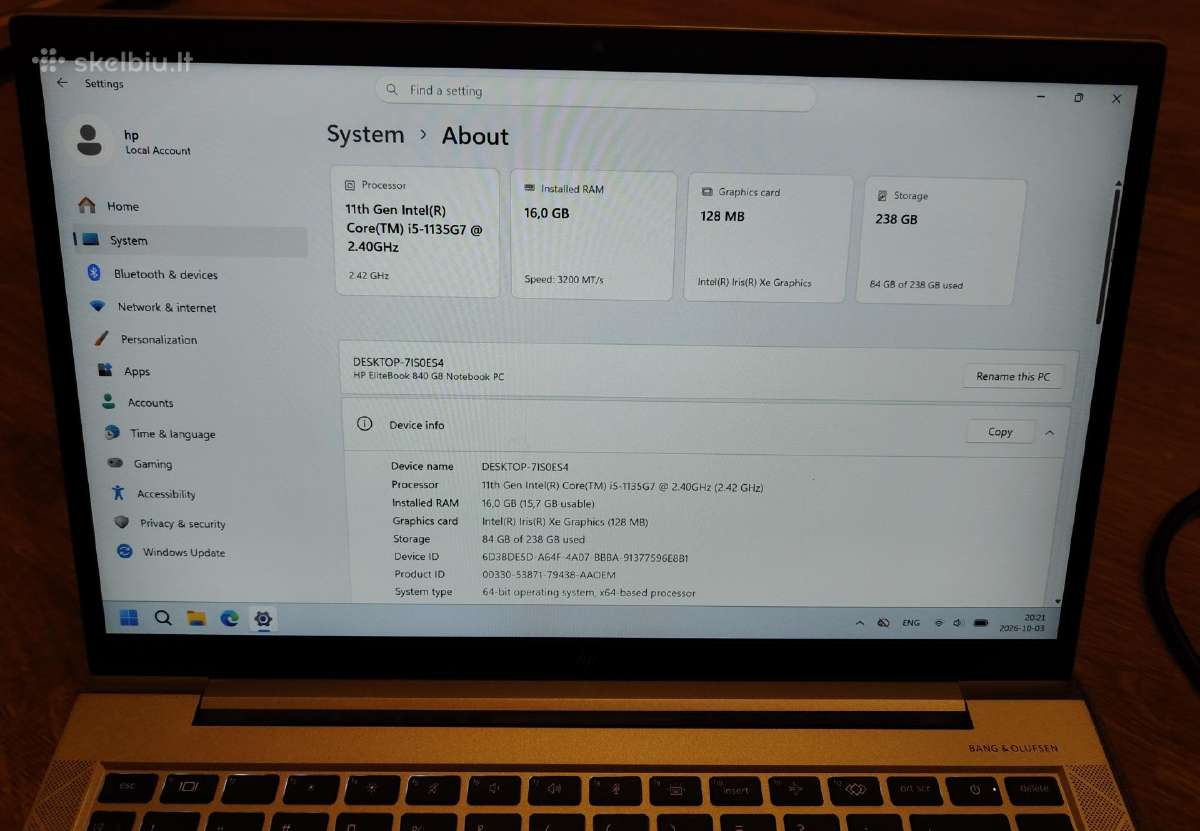 Hp Elitebook 840 G8 - nuotraukos Nr. 2