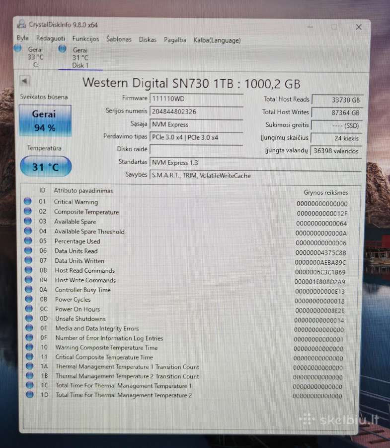 Nvme Samsung 970 EVO Plus 1tb, Wd 1tb, Lexar 2tb - nuotraukos Nr. 8