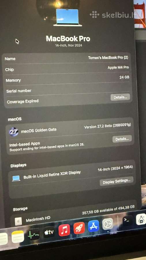 MacBook Pro m4 24gb 2025 - nuotraukos Nr. 4