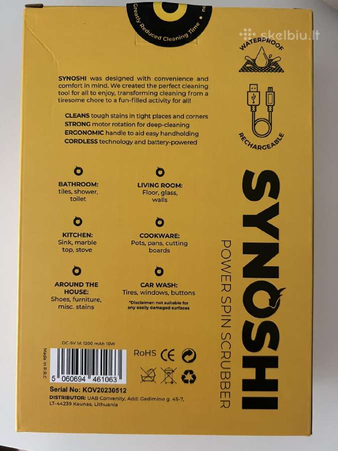 Synoshi Power Spin Scrubber – elektrinis šepetys - nuotraukos Nr. 3