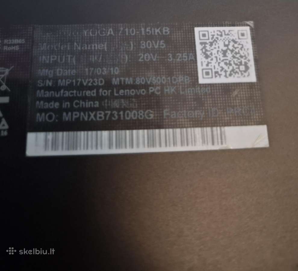 Nešiojamas Lenovo Yoga 710 15.6" i7 / 16gb RAM - nuotraukos Nr. 4