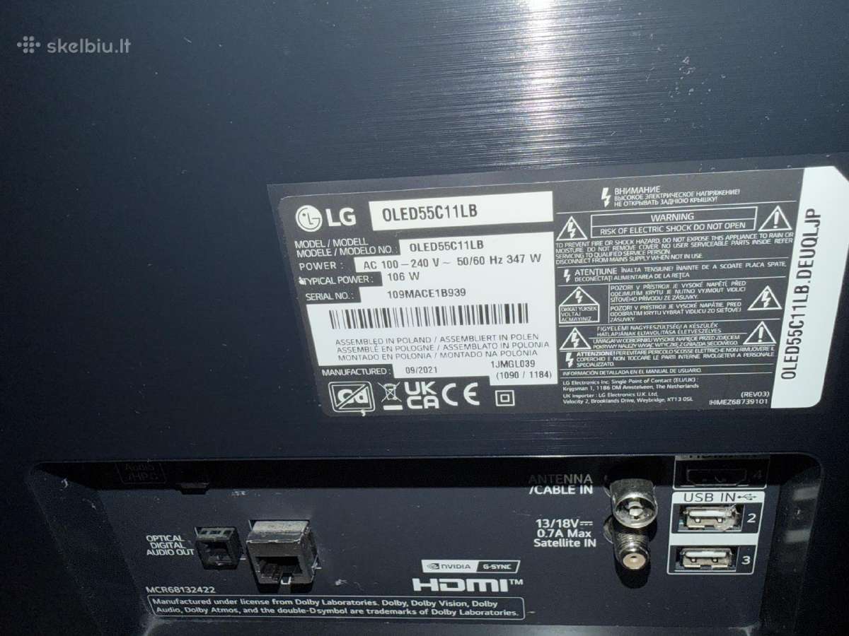 LG Oled C1 55 4k 120hz Oled55c11lb - nuotraukos Nr. 3