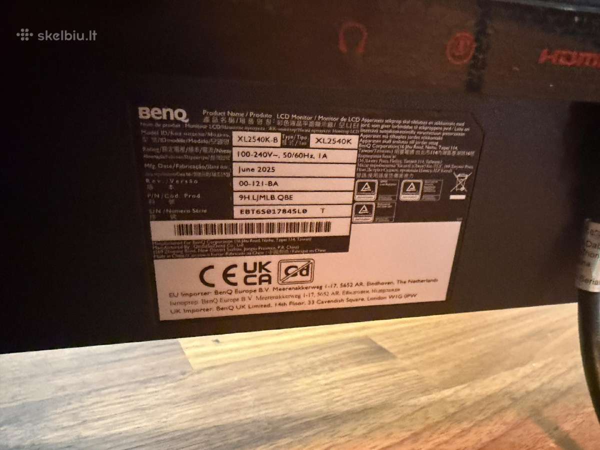 Benq zowie Xl2540k monitorius - nuotraukos Nr. 6