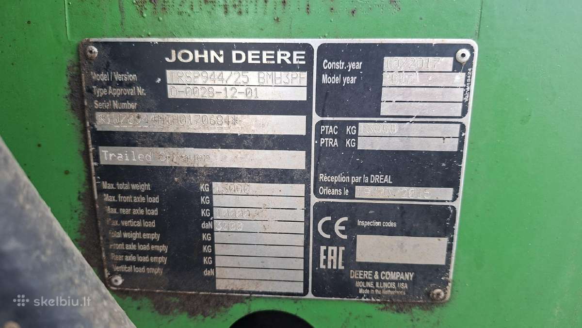 Parduodamas purkštuvas John Deere M944i - nuotraukos Nr. 7