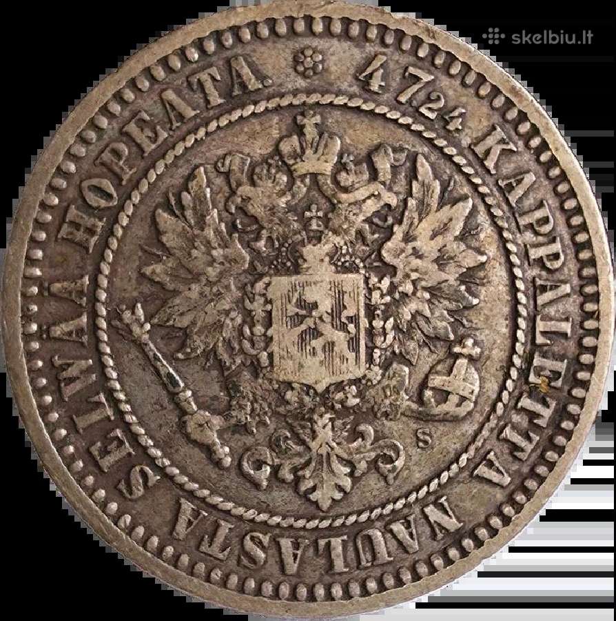 1870 Suomija 2 markės - nuotraukos Nr. 2